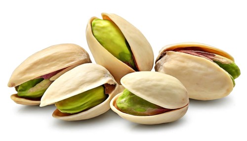 Pistachio nuts isolated on white background. Clipping Path