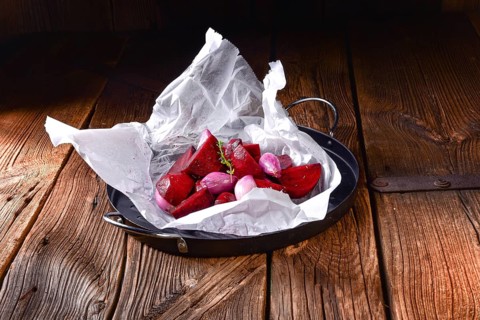 Oven baked red beets