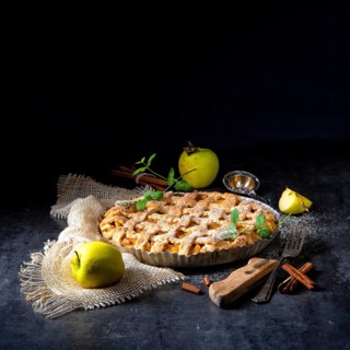 Tasty Apple pie with lattice upper crust
