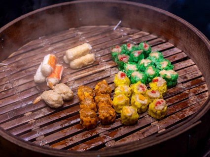 Stuffed dumplings, Jalan Alor, Foodstreet, Kuala Lumpur, Malaysia, Southeast Asia