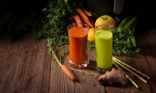 Freshly squeezed vegetable juices