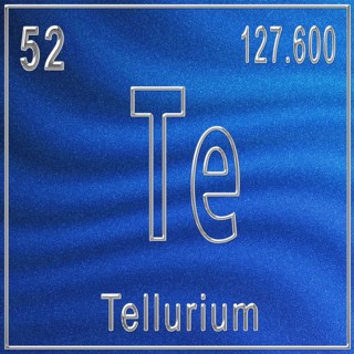 Tellurium chemical element, Sign with atomic number and atomic weight, Periodic Table Element