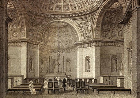 The Chapelle expiatoire, Paris, antique steel engraved print, 1831