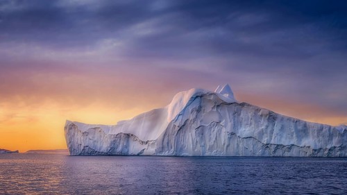 Greenland Ilulissat glaciers at fjord Disco Bay West Greenland