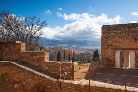 Famous Alhambra palace in Grenada in Spain