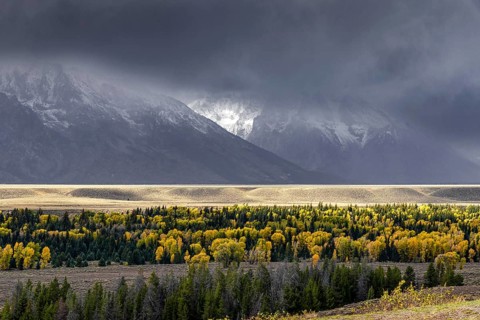 Stormy weather over the Grand Teton mountain range