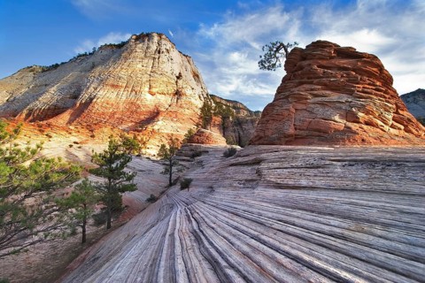 Striped mountains in National park Yosemite in the USA