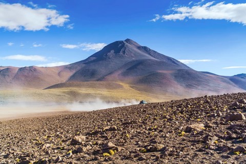 View of high mountain in The National Park, Uyuni, Bolivia