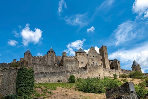 Landscape of the fortified town of Carcassonne