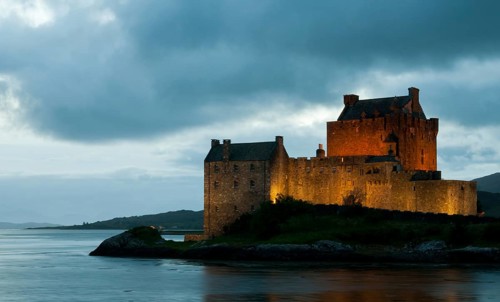 The Famous and picturesque Eilean Donan Castle in the lake of Loch alsh at the Highlands of