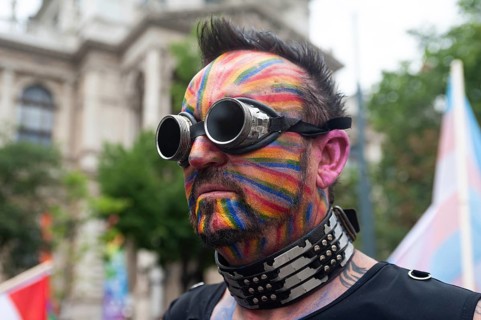 15.06.2019, Vienna, Austria, Europe, A participant at the euro Pride Parade along the Ringstraße in