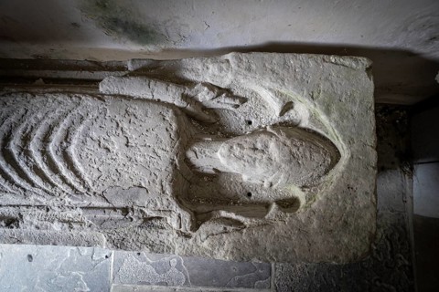 Medieval tomb effigie, Kilfenora Medieval Cathedral (Saint Fachtnanrsquo), The Burren, County