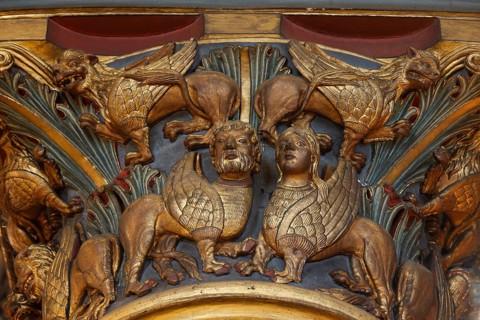 Romanesque capital in the nave, St., Sankt, Saint