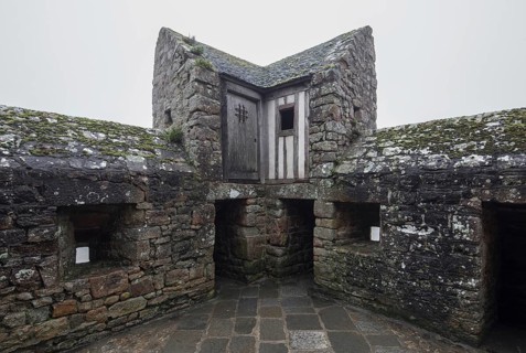 Mont-Saint-Michel, monastery hill, corner bastion on the Tour Boucle