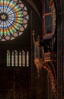 Strasbourg Cathedral, Cathédrale Notre-Dame de Strasbourg, interior, view to the west with the