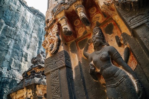 Ellora Caves ancient ruins in Maharashtra, India
