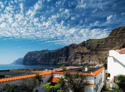 Los gigantes cliffs famous landmark and village in south tenerife island spain