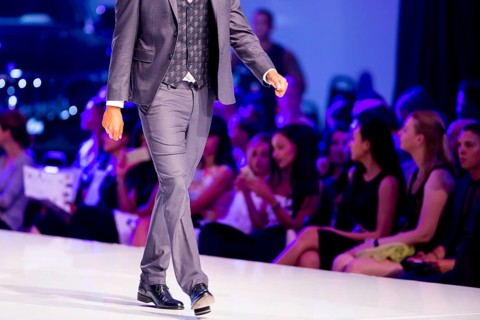 A male model walks the runway during the Autumn/Winter Sofia Fashion Week Show 2016 in Sofia,