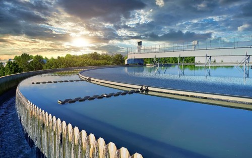 Modern urban wastewater treatment plant