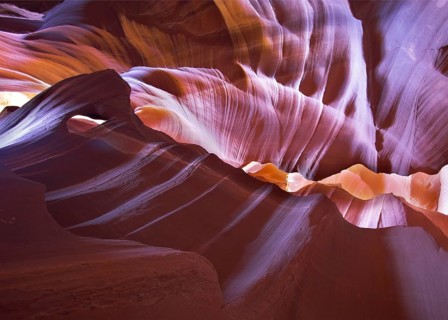 The well-known canyon of Antelope in the USA in a bright sunny day
