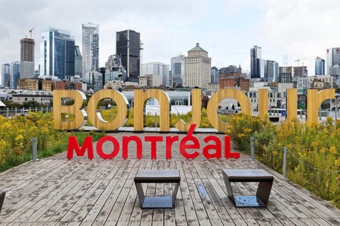 At the Cruise Ship Terminal with view on the city, Montreal, Province of Quebec, Canada