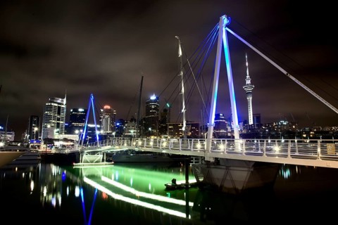 Auckland New Zealand City View Night Photography