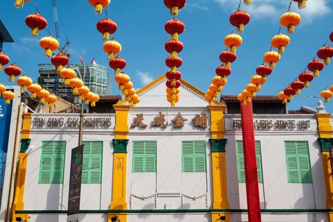 11.02.2019, Singapore, Republic of Singapore, Asia, Annual street decoration with lanterns for the