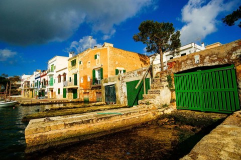 Traditional small boat pier, Portocolom. Felanitx. Majorca. Balearics. Spain