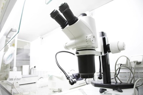 Modern microscope in the molecular biology lab