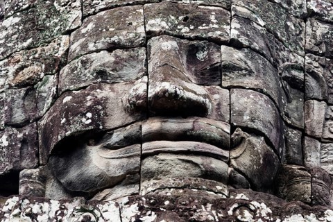 Buddhist gatekeepers, mystical, enchanted, close-ups, Khmer Kingdom, Theravada Buddhism, Unesco