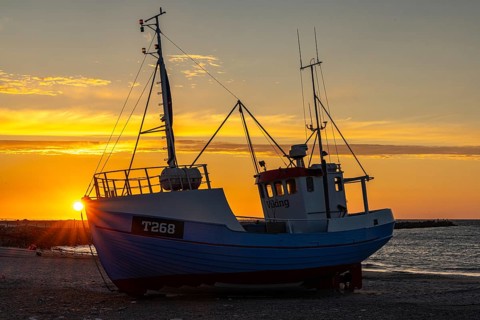 Evening at Vorupör harbour, Thy, Jutland, Denmark