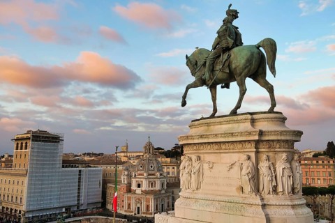Statue of st stephen in budapest hungary, photo as a background in old italian roman capital city,