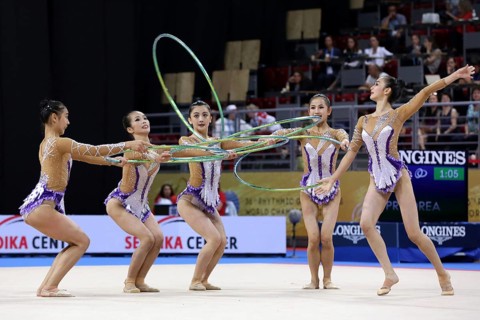 Sofia, Bulgaria - 15 September, 2018: Team Democratic People's Republic of Korea performs during