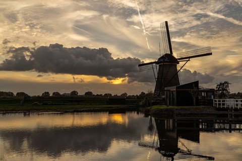 Evening at Kinderdijk, Netherlands
