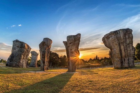 Mor Hin Khao (Thailand Stonehenge) sunrise landscape, Chaiyaphum, Thailand
