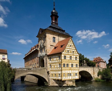 Bamberg Old Town Hall and Upper Bridge from the south