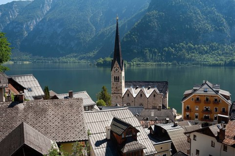 18 Jun 2019, Hallstatt, Salzkammergut, Upper Austria, Austria, Europe, View of Hallstatt with Lake