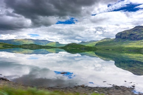 Fascinating natural landscape in Jotunheimen in the summertime in Norway. Great natural landscape