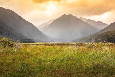 An image of a dramatic landscape scenery Arthur's pass in south New Zealand