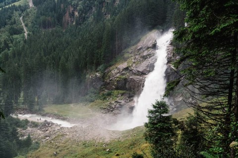Krimml Waterfalls in High Tauern National Park in Austria