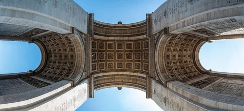 Iconic Arc de Triomphe in Summer in Paris, France