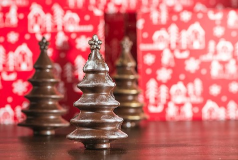 Chocolate Christmas Trees. Brown chocolate. Bulgaria