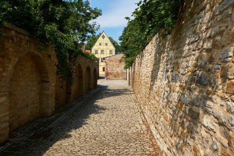 Merseburg, historic city wall, Saxony-Anhalt, Germany