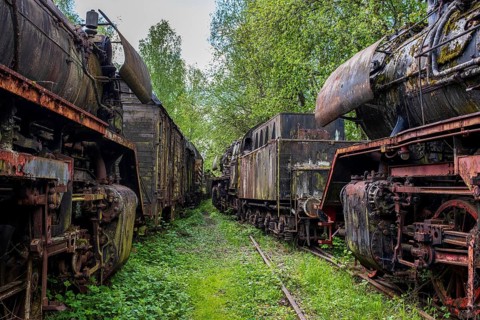 Old historic railway vehicles in Germany