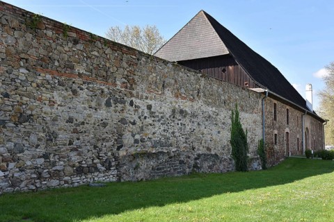 Tower and wall of the Roman fort Favianis in Mautern an der Donau, Austria