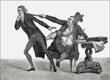 Caricature on King George III and William Pitt the Younger