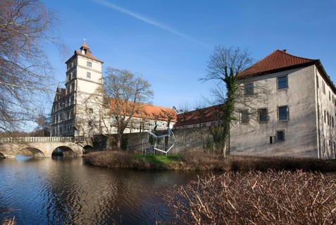 Schloss Brake castle, Weserrenaissance Museum, moated castle, Lemgo, North Rhine-Westphalia,