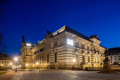 The Albertinum, formerly the Zeughaus on Brühl's Terrace, Dresden, Saxony, Germany