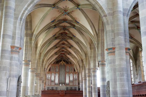Church organ in St Michael's Church, St Michael, Protestant, Schwäbisch Hall, Germany