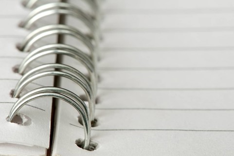 Spiral notebook very close up
